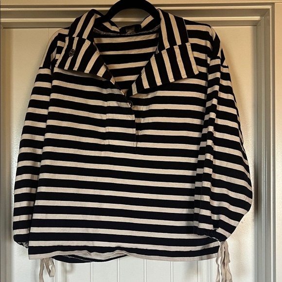 J. Crew Tops - J. Crew Black and White Striped Long Sleeve Top